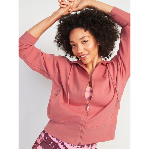 NWOT Old Navy Dynamic Fleece Zip Hoodie | Color Organdi Pink/Orange | Sz S Small - Picture 1 of 5